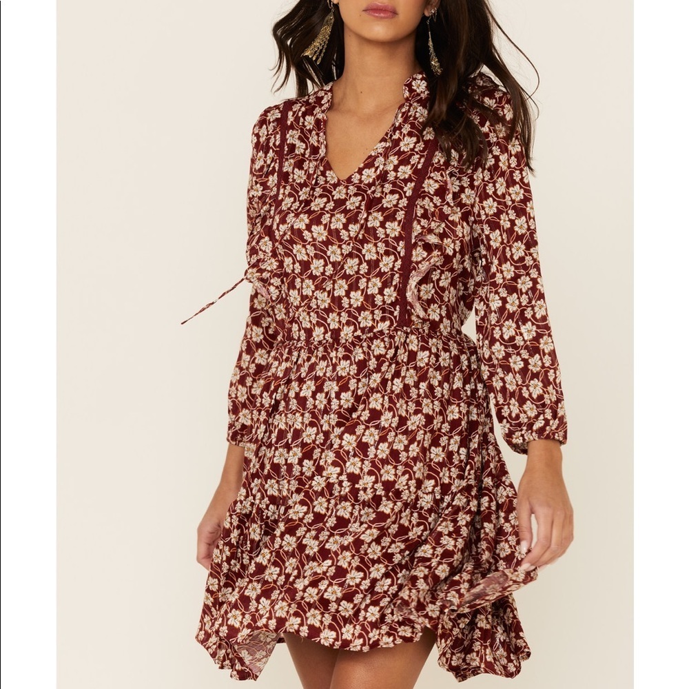 BOG Oak St Floral Long Sleeve Mini Dress Res Sz XS